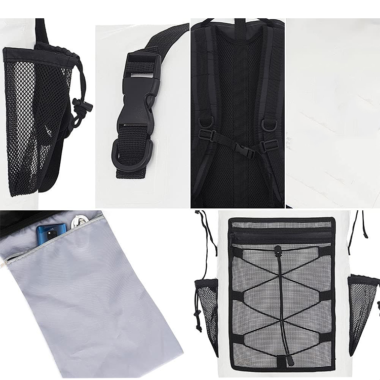 Custom Waterproof Dry Bag Manufacturer While Color Plato Material Friendly Dry Backpack For Kayaking 