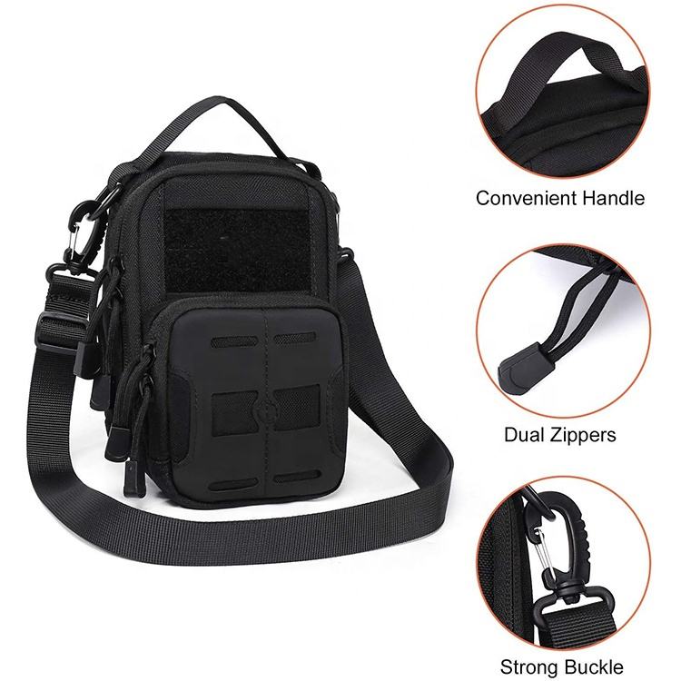 Design Bag Supplier Tactical Pouch 500D Cordura Outdoor Hip Waist Belt Bag Phone Holster Purse with Handle