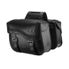 Hard Saddlebags Synthetic Leather Side Bags 30L Double Strap Leather Saddle Bags