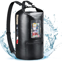 Dry Bag Supplier Transparent Windown Pocket Front 100% Waterproof Dry Bag Black Color 