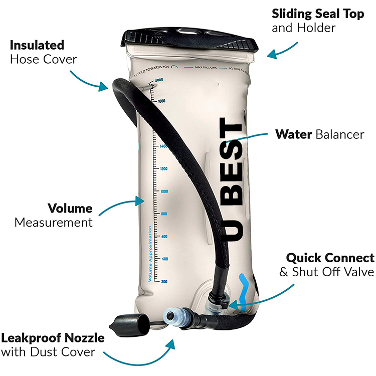 Hydration Bladder with Water Reservoir Hose Insulation Water Bladder for Hiking Backpack