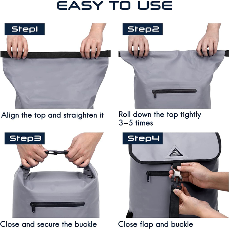 Rain Cover PVC Tarpaulin Material Dry Rucksack Waterproof Backpack For Swimming Kayaking 