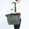 Waterproof Snow Two Tone Army Green Roll Top Closed Large Tote Bag For Shopping 