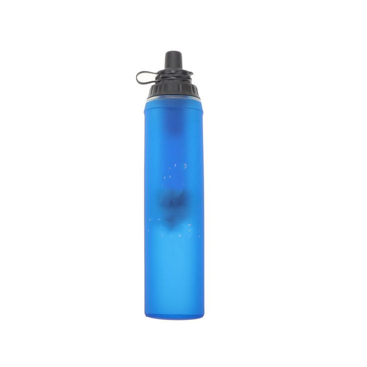 Customize Logo Soft Flask 500ml Triangle Shape Squeeze Water Bottle With Filter For Hiking 