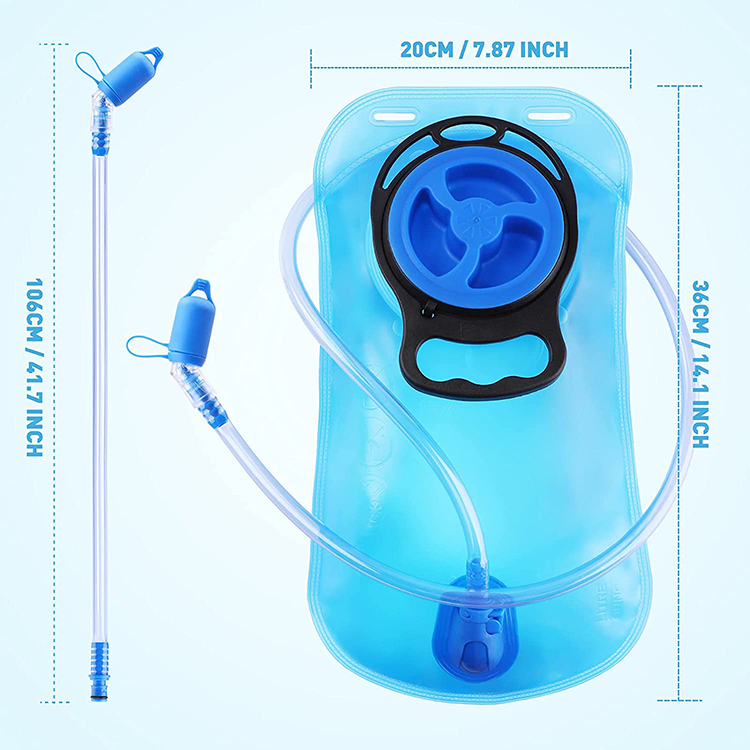 TPU Eco-Friendly Water Storge Bag Hydration Bladder 2L 3L Capacity For Cycling Running 